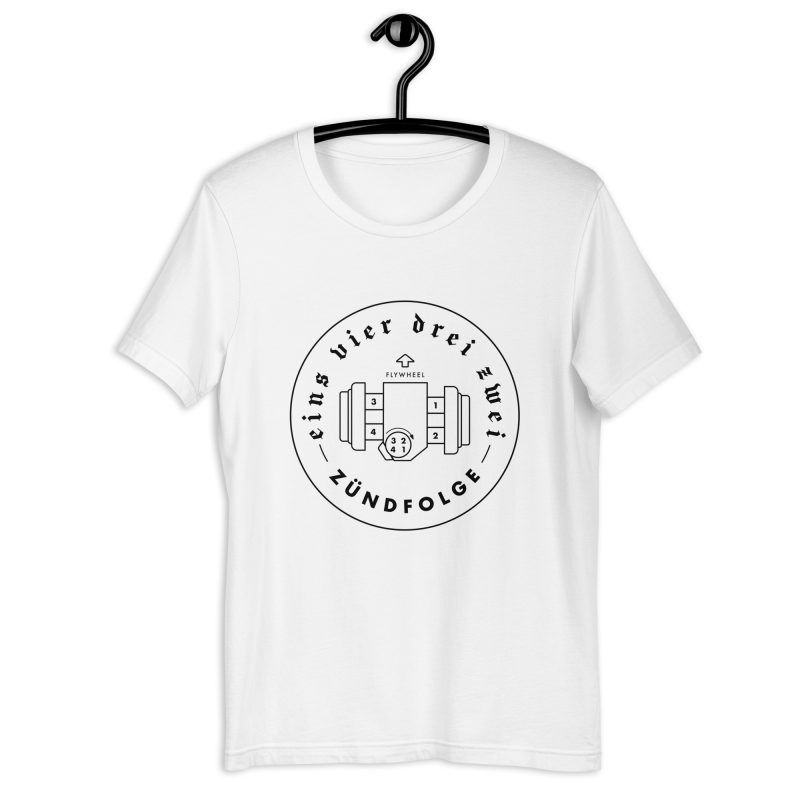 1-4-3-2 Zündfolge Badge Black Unisex t-shirt - Image 6