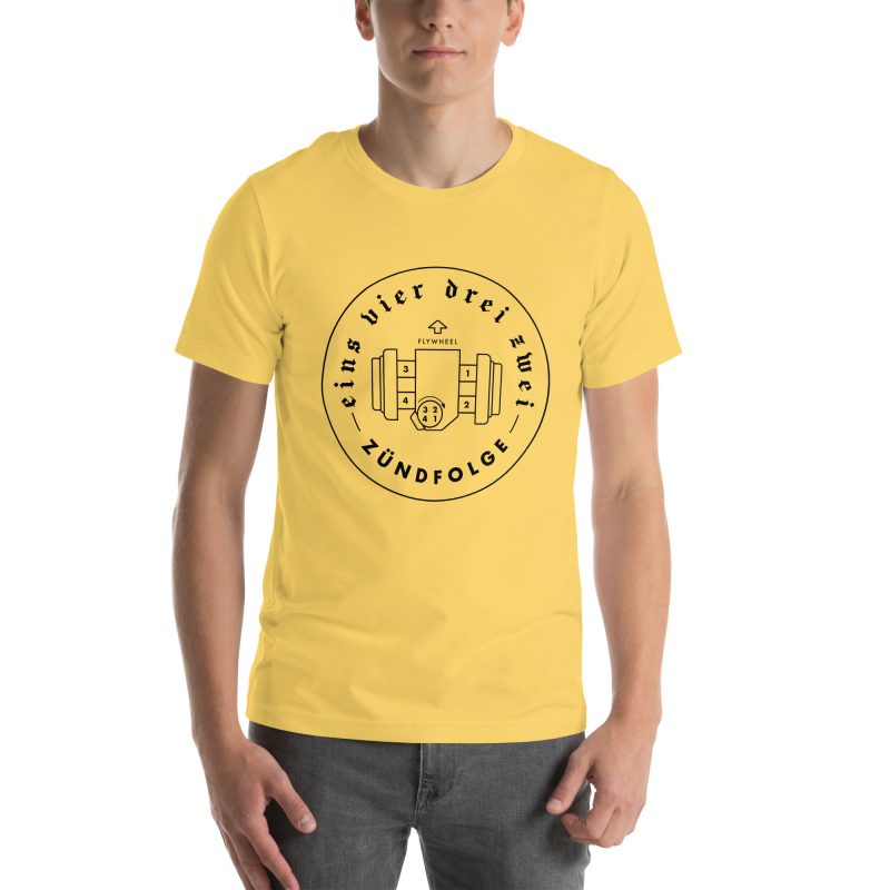1-4-3-2 Zündfolge Badge Black Unisex t-shirt - Image 88